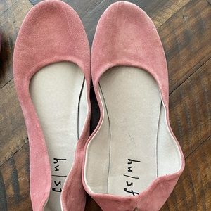 NWOT fsny Suede ballet flats dusty pink size 9.5